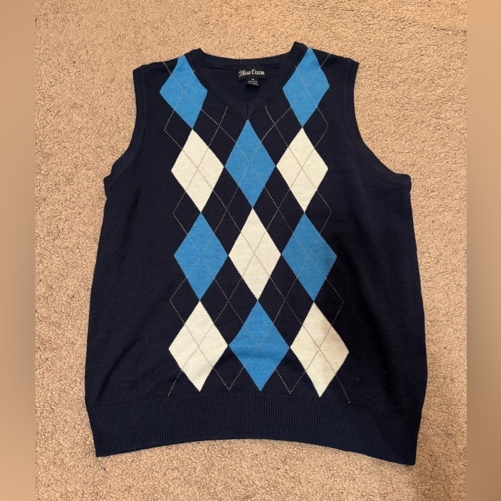 Blue‎ ocean navy blue sweater vest size 16